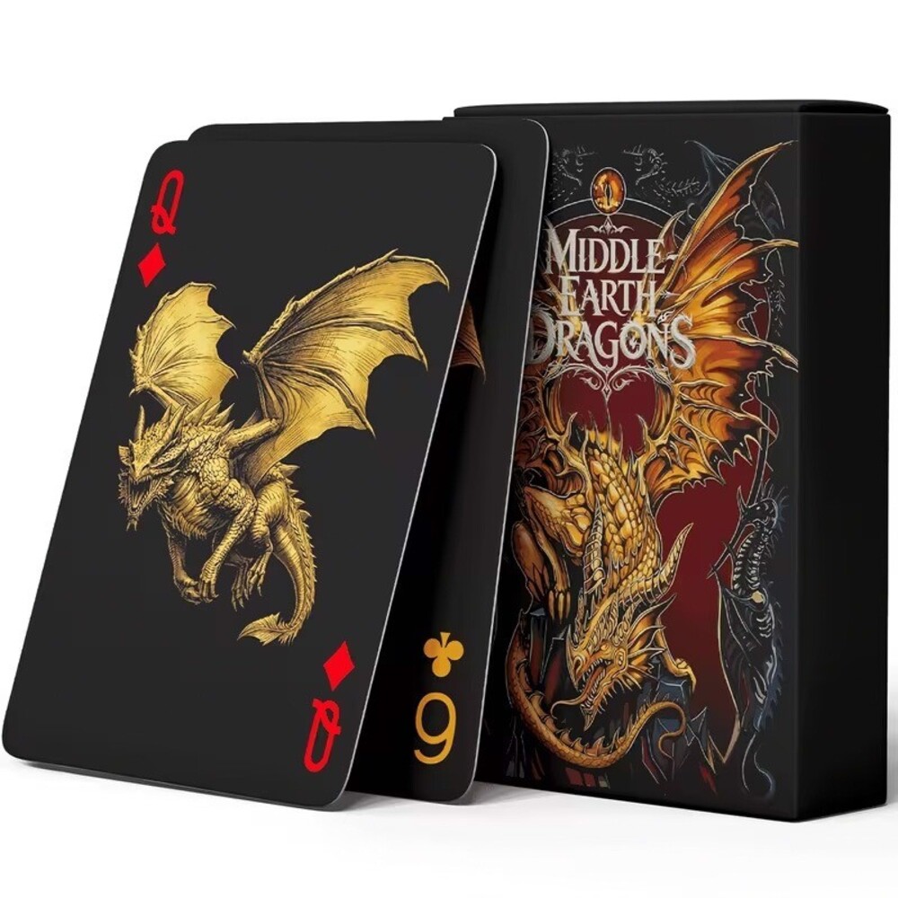 Middle Earth Dragon Design 54 Playing Cards Deck 300g Blue-Core Paper